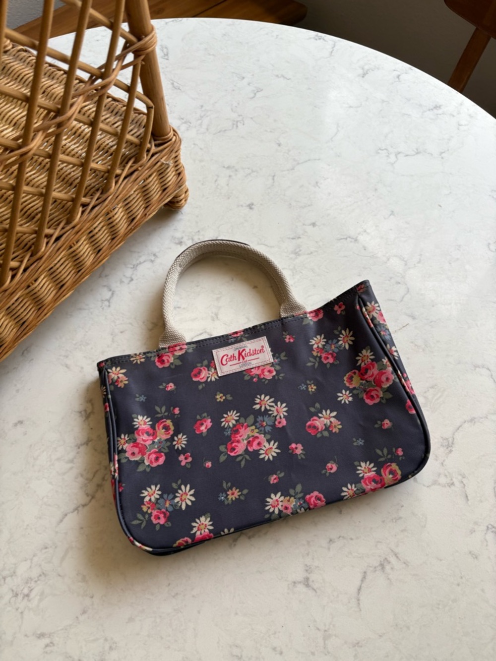 Cath Kidston Navy Floral Tote Book Bag new